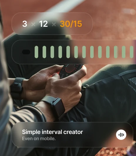 Workout interval builder on a device